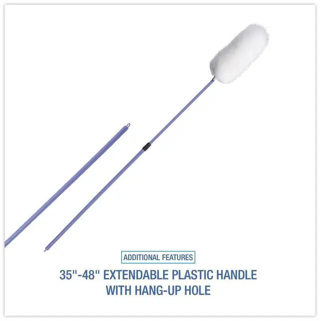 Alt view image 6 of 6 - Boardwalk Lambswool Duster, Plastic Handle Extends 35" to 48" Handle, Assorted Colors