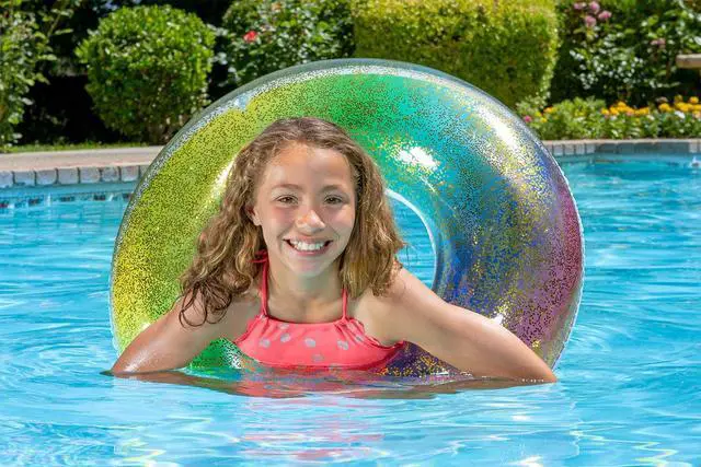 Main image of Poolmaster Rainbow Glitter Tube - Inflatable Swimming Pool Float