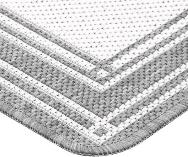 Main image of Mainstays Décor Frame Woven Kitchen Mat, Gray, 20" x 32"