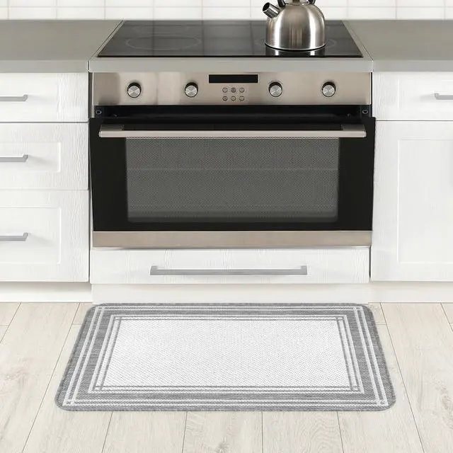 Alt view image 6 of 6 - Mainstays Décor Frame Woven Kitchen Mat, Gray, 20" x 32"
