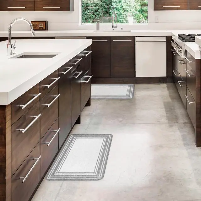 Alt view image 2 of 6 - Mainstays Décor Frame Woven Kitchen Mat, Gray, 20" x 32"