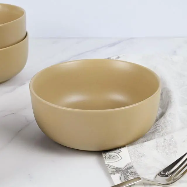 Alt view image 4 of 5 - (4 pack) Mainstays Alessandra Brown Stoneware Cereal Bowl