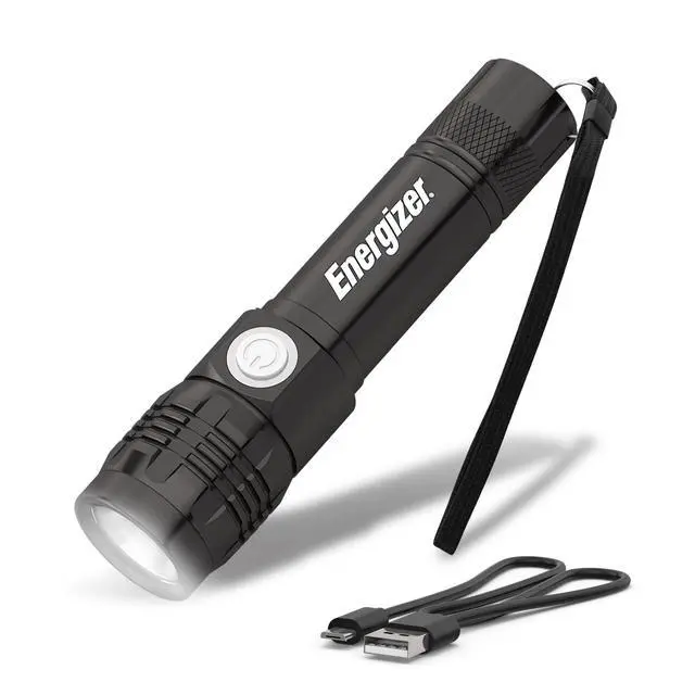 Alt view image 3 of 7 - Energizer LED Rechargeable Flashlight - 350 Lumens with USB Cable, Durable Metal Light for Camping, Emergency, Running & Hunting