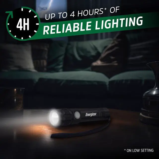 Main image of Energizer LED Rechargeable Flashlight - 350 Lumens with USB Cable, Durable Metal Light for Camping, Emergency, Running & Hunting