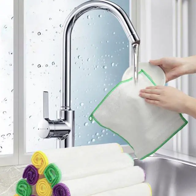 Alt view image 5 of 5 - 12 Pieces Dish Cloths, Microfiber Kitchen Cleaning Washcloths, Absorbent & Durable (6.5"x6.5")