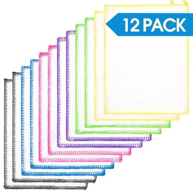 Alt view image 4 of 5 - 12 Pieces Dish Cloths, Microfiber Kitchen Cleaning Washcloths, Absorbent & Durable (6.5"x6.5")