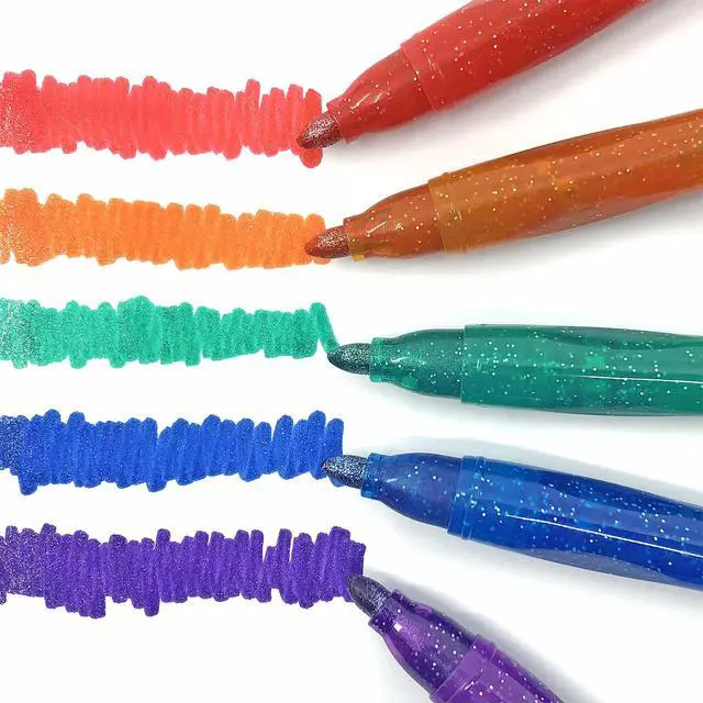 Alt view image 3 of 7 - Cra-Z-Art Glitter and Metallic Art Marker Set, 5 glitter and 5 metallic