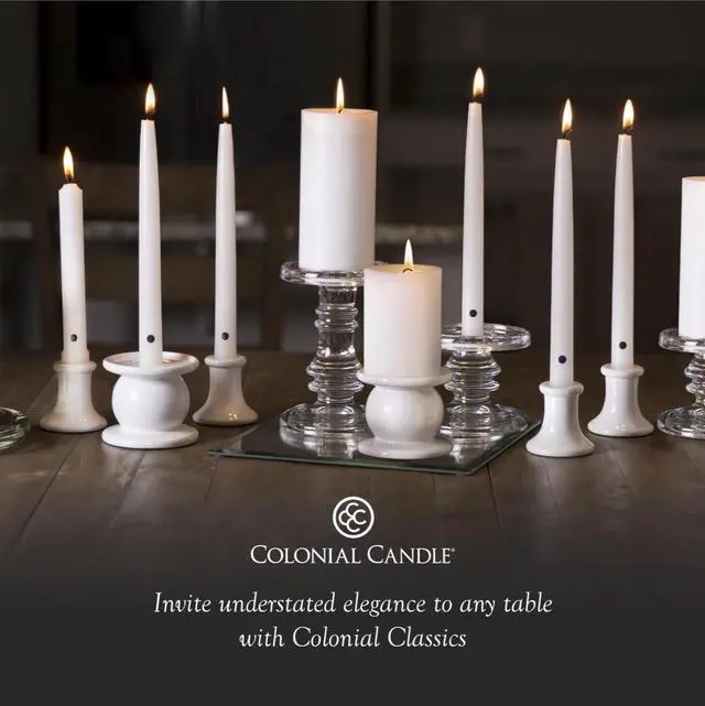 Main image of Colonial Candle Unscented Taper Candle - Bayberry - 10 inch - Dripless - 8 hr Burn - Pack of 2