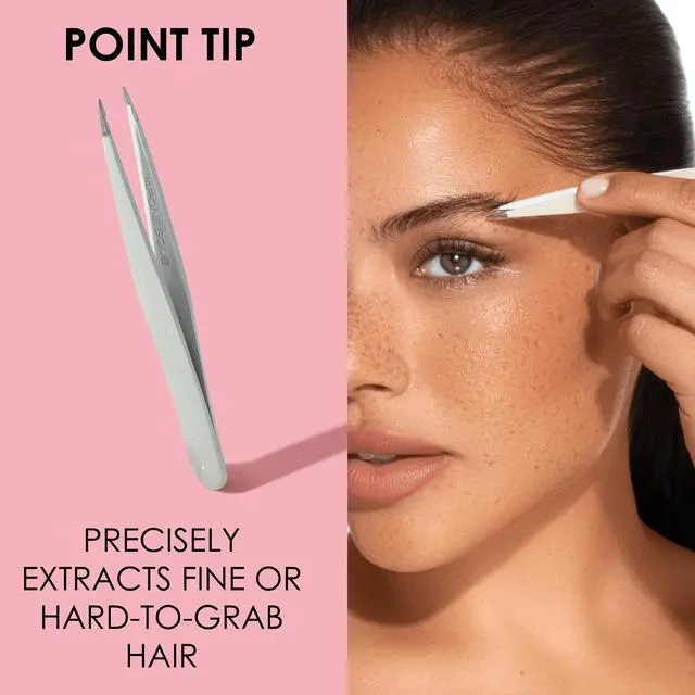 Alt view image 4 of 6 - Japonesque Slanted & Pointed Tip Tweezers, Stainless Steel, Natural Shimmer