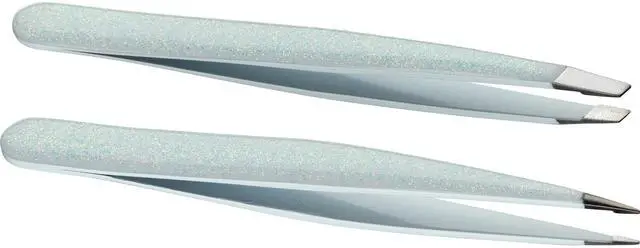 Main image of Japonesque Slanted & Pointed Tip Tweezers, Stainless Steel, Natural Shimmer