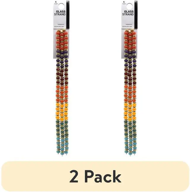 Alt view image 2 of 5 - (2 pack) Blue Moon Beads Multi-Color Glass Bead Strand, 22.5 inches, Teen to Adult, 3 Pieces