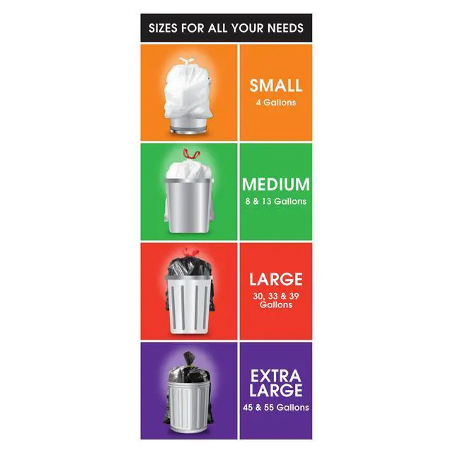 Alt view image 4 of 7 - Great Value Multi-Purpose Drawstring Trash Bags, 30 Gallon, 40 Count