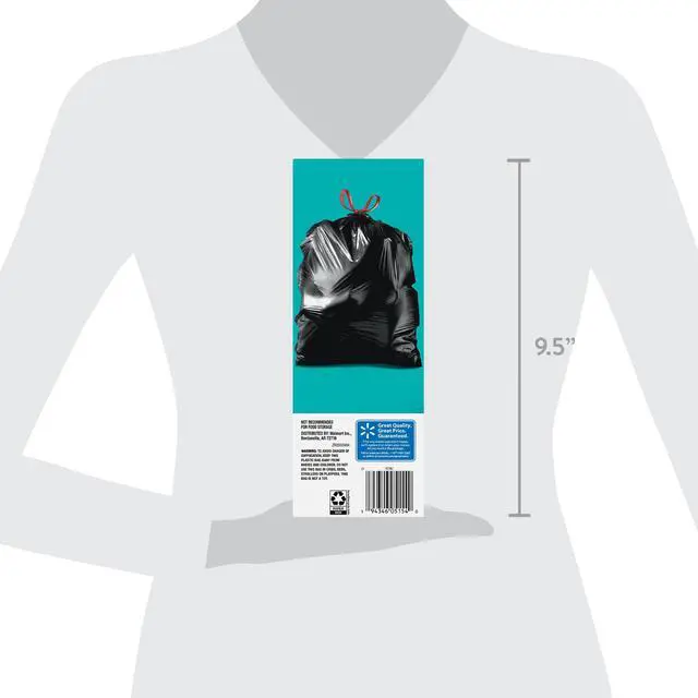 Main image of Great Value Multi-Purpose Drawstring Trash Bags, 30 Gallon, 40 Count