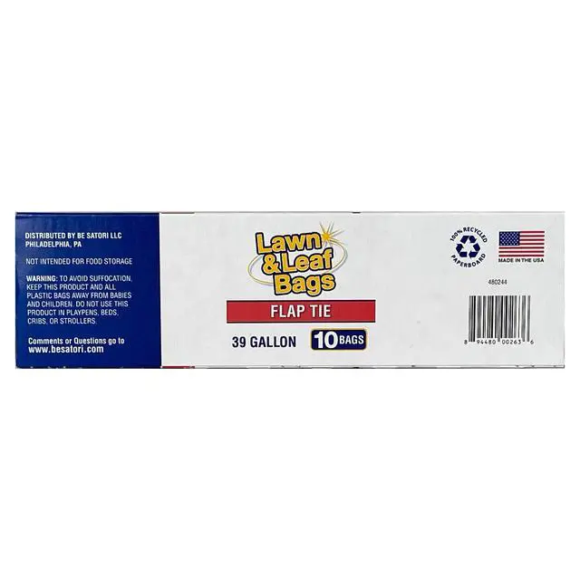 Alt view image 5 of 7 - (3 pack) Basic Lawn & Leaf Trash Bags, Flap Tie, 39 Gallon, 10 Bags