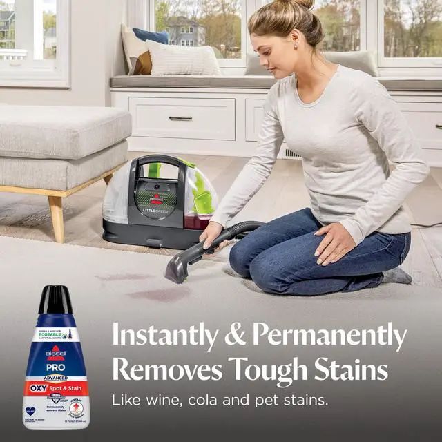 Alt view image 5 of 6 - BISSELL Advanced Pro Oxy Spot and Stain Cleaner with StainProtect, Portable Deep Cleaning Formula, Fresh Scent, Removes Stains, Eliminates Odors, and Shield Carpets, 32 fl oz, 2038W