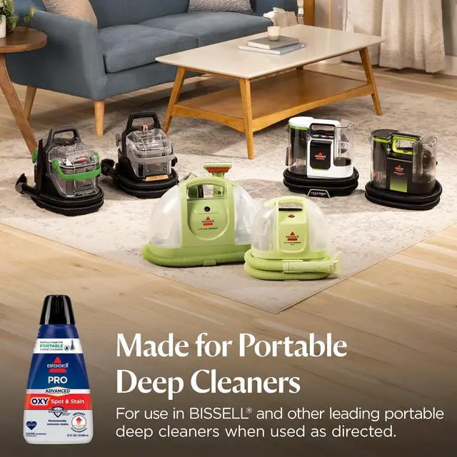 Alt view image 2 of 6 - BISSELL Advanced Pro Oxy Spot and Stain Cleaner with StainProtect, Portable Deep Cleaning Formula, Fresh Scent, Removes Stains, Eliminates Odors, and Shield Carpets, 32 fl oz, 2038W