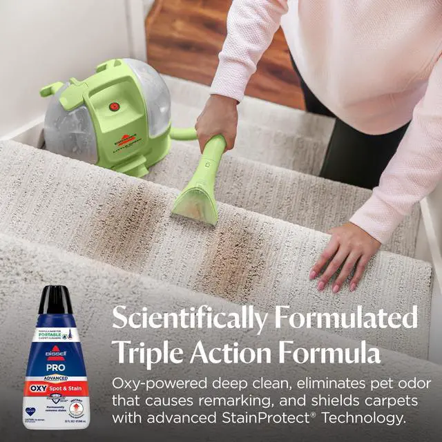 Main image of BISSELL Advanced Pro Oxy Spot and Stain Cleaner with StainProtect, Portable Deep Cleaning Formula, Fresh Scent, Removes Stains, Eliminates Odors, and Shield Carpets, 32 fl oz, 2038W