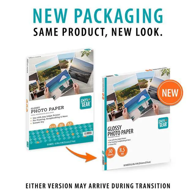 Alt view image 5 of 6 - Pen+Gear White Glossy Inkjet Photo Paper, 8.5" x 11", 8.5 Mil, 50 Sheets, New