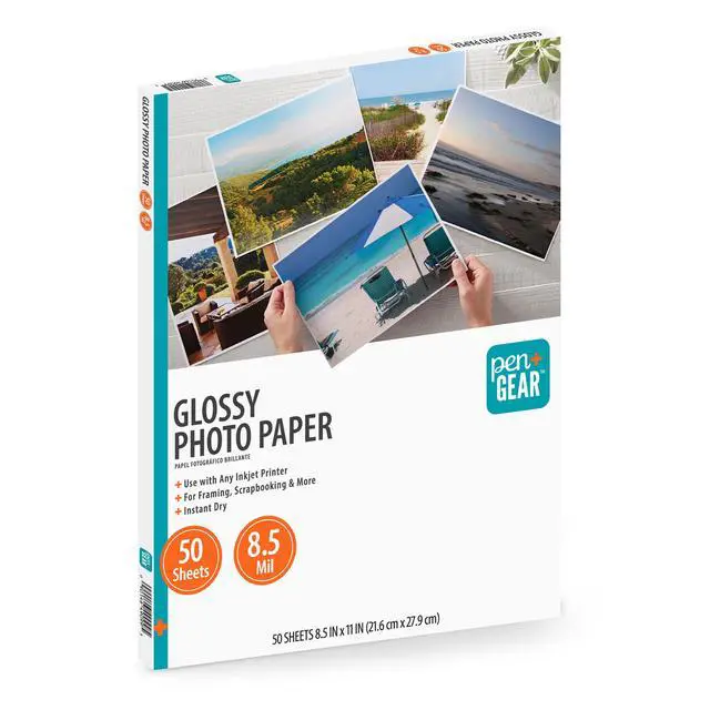 Alt view image 4 of 6 - Pen+Gear White Glossy Inkjet Photo Paper, 8.5" x 11", 8.5 Mil, 50 Sheets, New