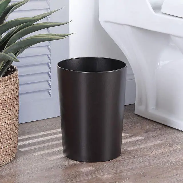 Alt view image 2 of 5 - Bronze Metal Bathroom Wastebasket, Mainstays 2.2 gal