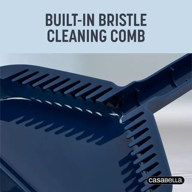 Alt view image 2 of 6 - Casabella Power Core Broom 11" Brush Width & Dustpan w/ Integrated Scraper & Rubber Lip 53" Length