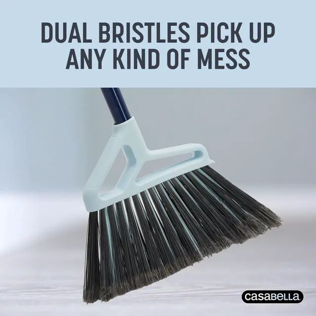 Alt view image 5 of 6 - Casabella Power Core Broom 11" Brush Width & Dustpan w/ Integrated Scraper & Rubber Lip 53" Length