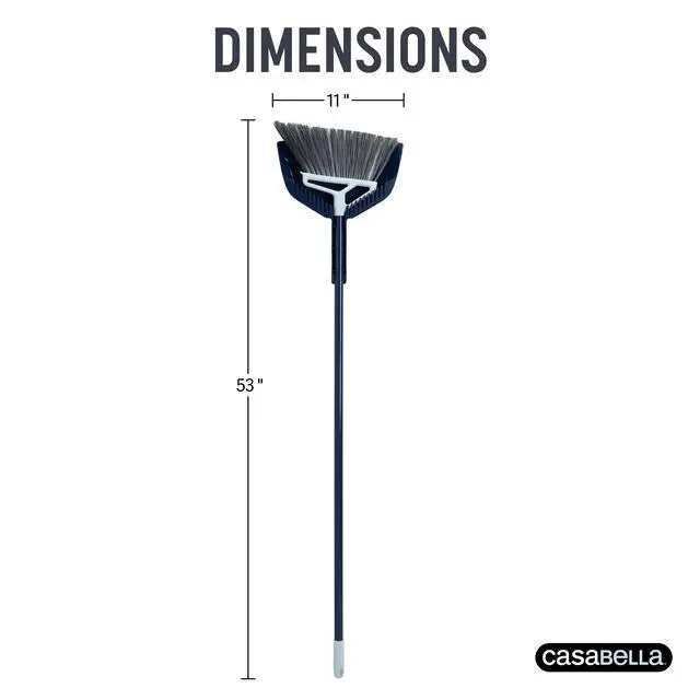 Alt view image 4 of 6 - Casabella Power Core Broom 11" Brush Width & Dustpan w/ Integrated Scraper & Rubber Lip 53" Length