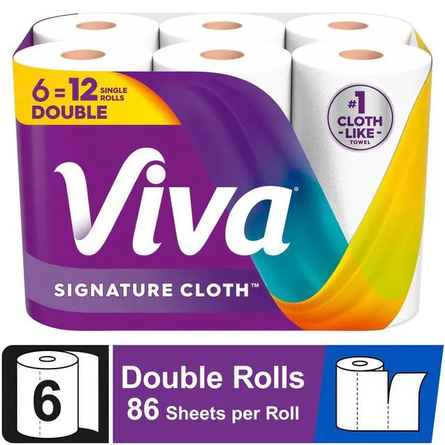 Alt view image 2 of 7 - Viva Signature Cloth Paper Towels, 6 Double Rolls, 86 Sheets per Roll