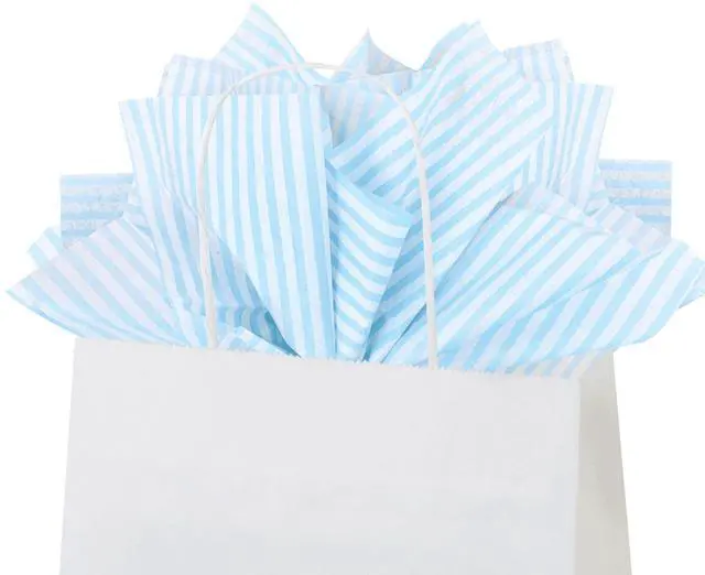 Alt view image 2 of 2 - Flexicore Packaging Light Blue Pin Stripe Gift Wrap Tissue, (100 Sheets)