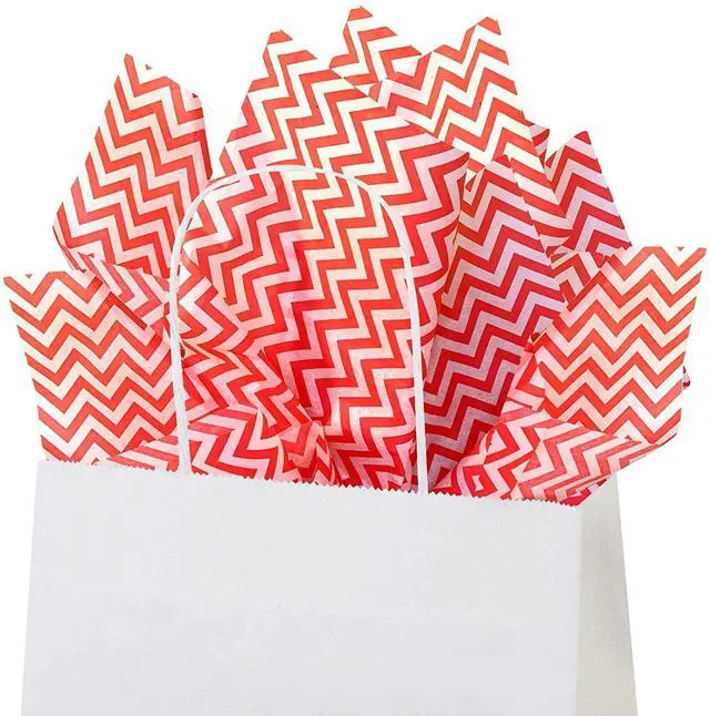 Alt view image 3 of 4 - Red Chevron Tissue Paper, 15"x20", 100 ct