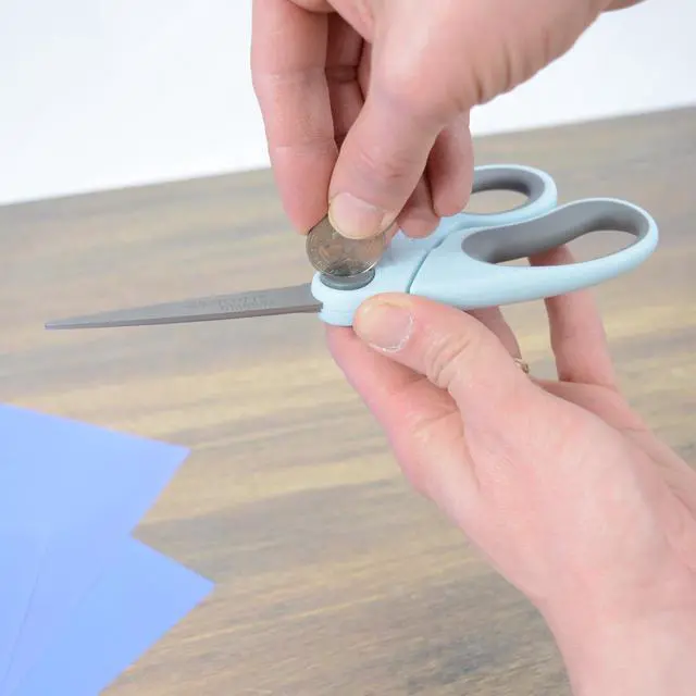 Alt view image 3 of 5 - Westcott 8" Titanium Bonded Fabric Sewing Scissors, Adjustable Glide, Bent Handle, Blue, 1-Count