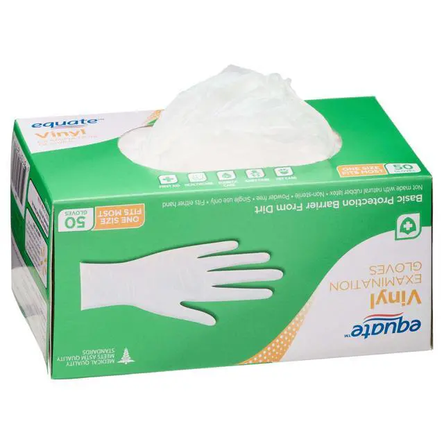 Alt view image 7 of 7 - Equate Vinyl Examination Gloves, 50 Count