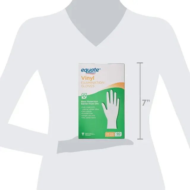 Main image of Equate Vinyl Examination Gloves, 50 Count
