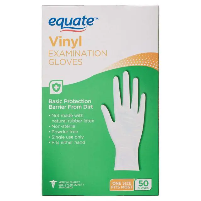 Alt view image 4 of 7 - Equate Vinyl Examination Gloves, 50 Count