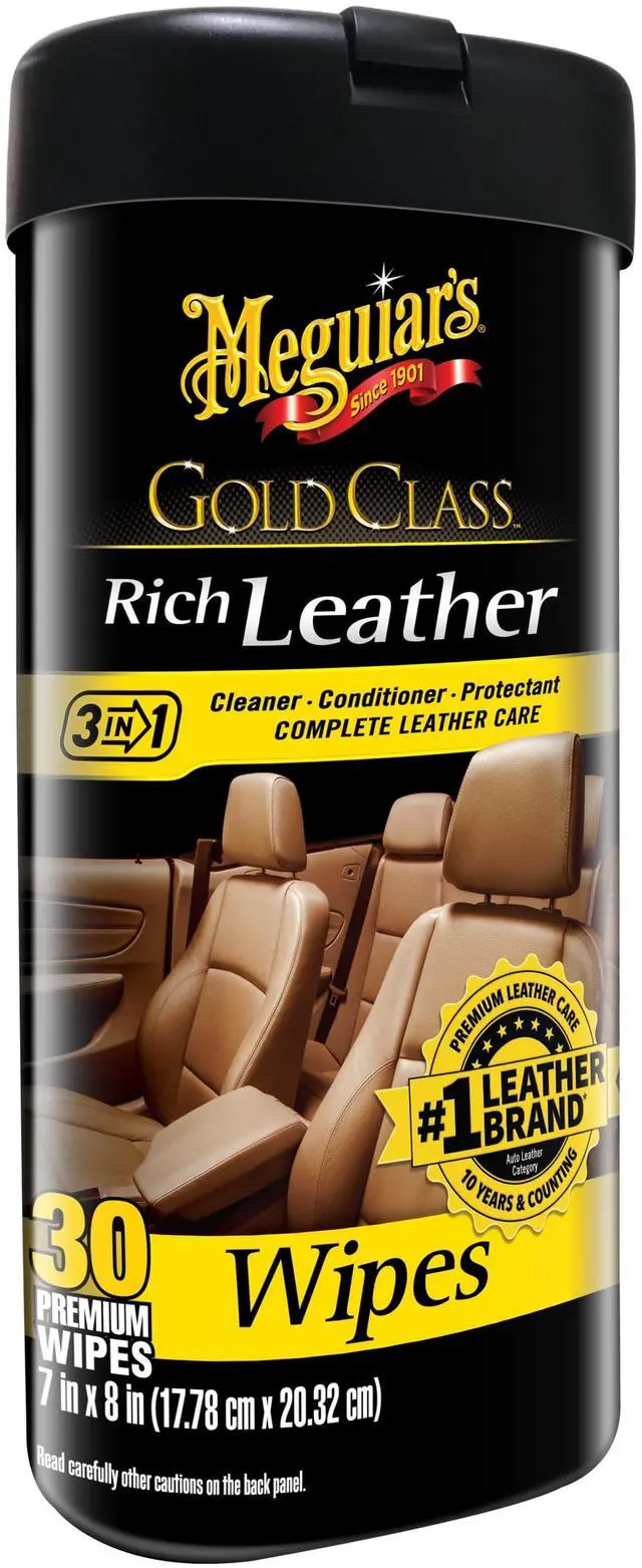 Alt view image 3 of 7 - Meguiar's Gold Class Rich Leather Cleaner & Conditioner Wipes, 30 Wipes
