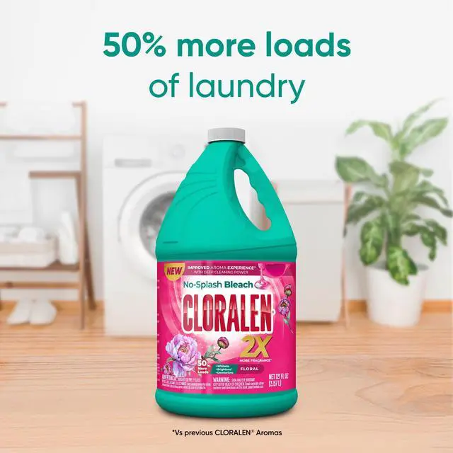 Alt view image 4 of 7 - Cloralen No-Splash Liquid Scented Bleach, All Purpose Cleaner - Floral Scent, 121 fl oz