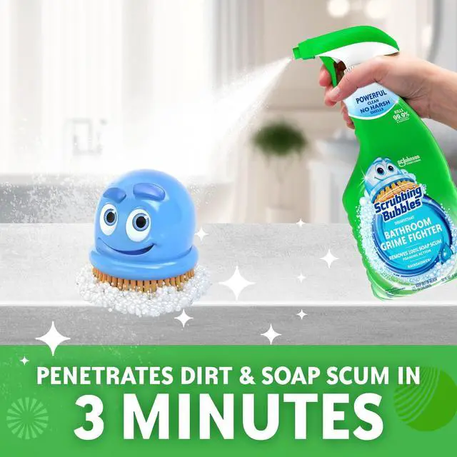 Main image of Scrubbing Bubbles Disinfectant Bathroom Shower & Tub Cleaner Grime Fighter Spray, Rainshower 32 oz