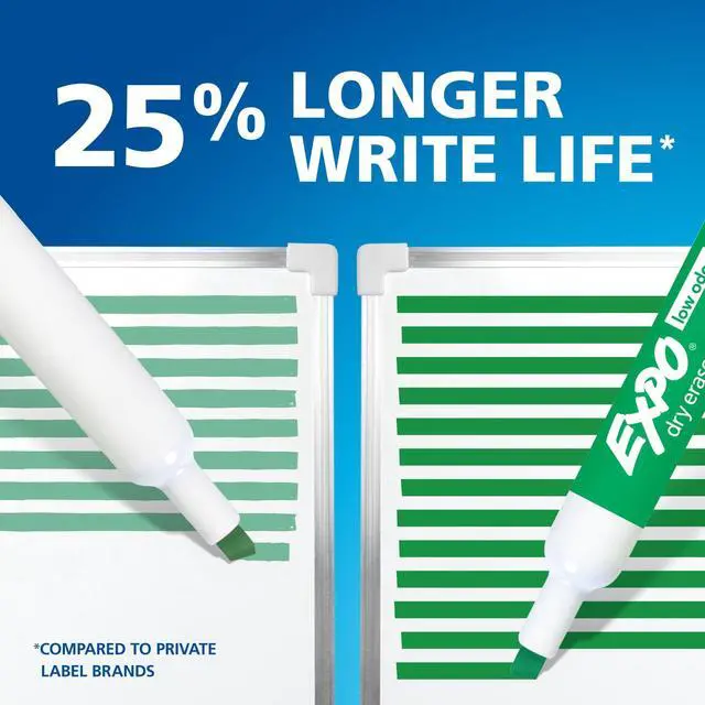 Alt view image 3 of 6 - EXPO Low Odor Dry Erase Markers, Fine Tip, Black, 4 Count