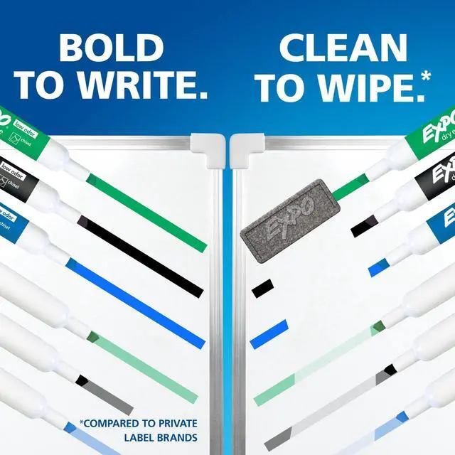 Main image of EXPO Low Odor Dry Erase Markers, Fine Tip, Black, 4 Count