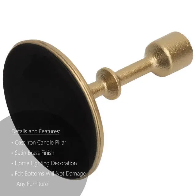 Alt view image 6 of 6 - Better Homes & Gardens Gold Cast Iron Taper Candle Holder, 5.3", Medium