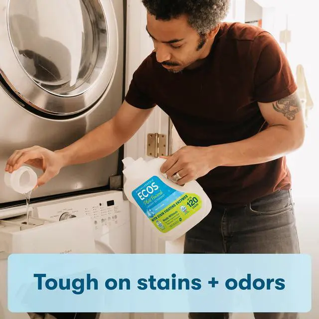 Alt view image 4 of 6 - ECOS Hypoallergenic Liquid Laundry Detergent for Sensitive Skin, Free & Clear, 120 Loads, 110oz