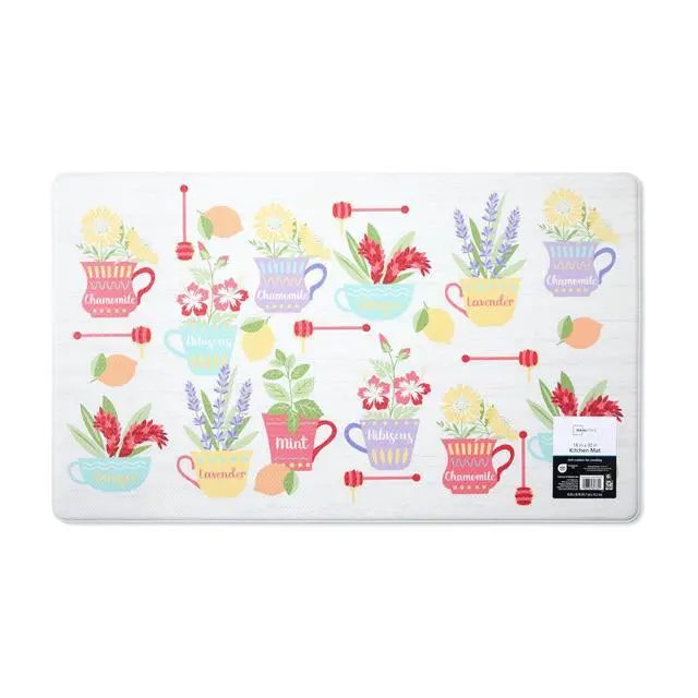 Alt view image 2 of 6 - Mainstays Multicolor Kitchen Mat, Herbal Tea, 18"W x 30"L, 1 Piece