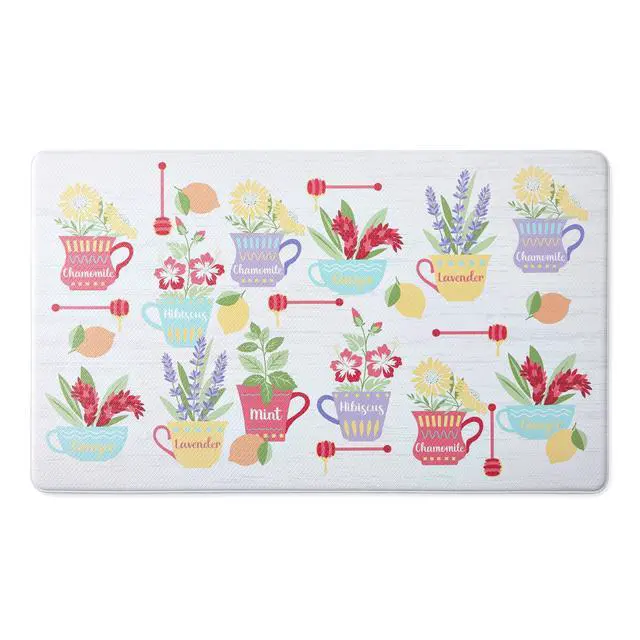 Alt view image 3 of 6 - Mainstays Multicolor Kitchen Mat, Herbal Tea, 18"W x 30"L, 1 Piece