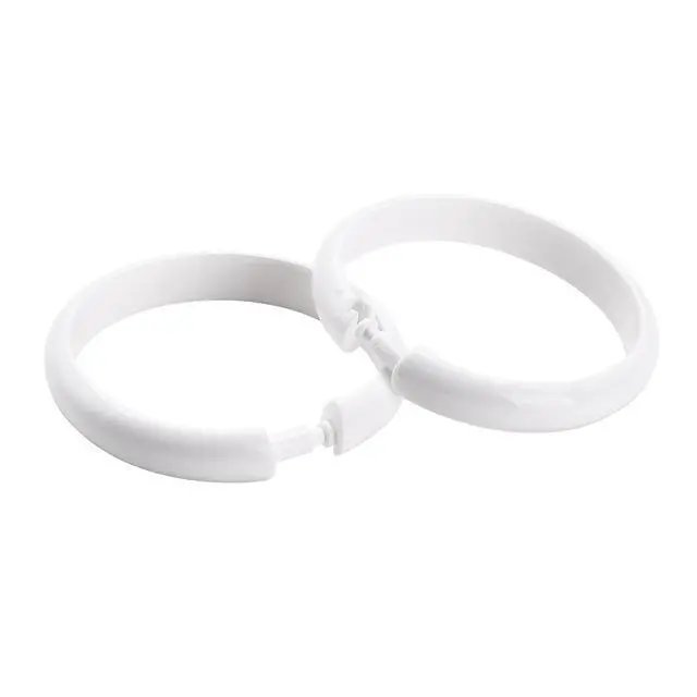 Alt view image 3 of 6 - (4 pack) Mainstays White Plastic Durable O-Shaped Shower Curtain Ring Hooks, 12 Count