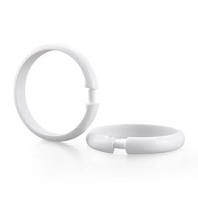 Alt view image 6 of 6 - (4 pack) Mainstays White Plastic Durable O-Shaped Shower Curtain Ring Hooks, 12 Count