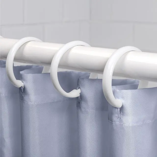 Alt view image 2 of 6 - (4 pack) Mainstays White Plastic Durable O-Shaped Shower Curtain Ring Hooks, 12 Count