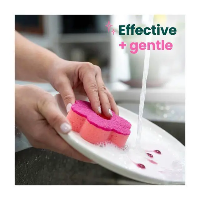 Alt view image 5 of 7 - Scotch-Brite Brite Blooms Collection, 2 Extra Gentle Scrub Sponges and 4 Dobie Non-Scratch Sponges
