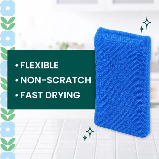 Alt view image 4 of 7 - Scotch-Brite Brite Blooms Collection, 2 Extra Gentle Scrub Sponges and 4 Dobie Non-Scratch Sponges