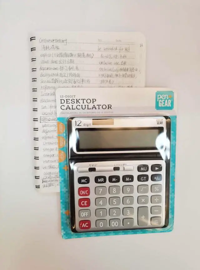 Alt view image 5 of 6 - Pen+Gear 12 Digit Large Display Desktop Calculator, Gray, Office, Elementary school, middle school