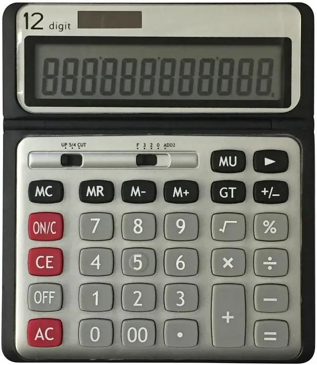 Alt view image 6 of 6 - Pen+Gear 12 Digit Large Display Desktop Calculator, Gray, Office, Elementary school, middle school
